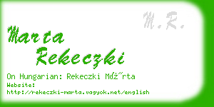 marta rekeczki business card